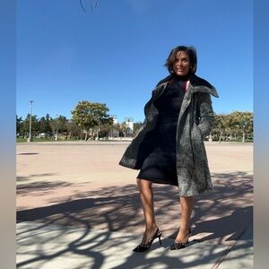 Express Black and White Houndstooth Jacket